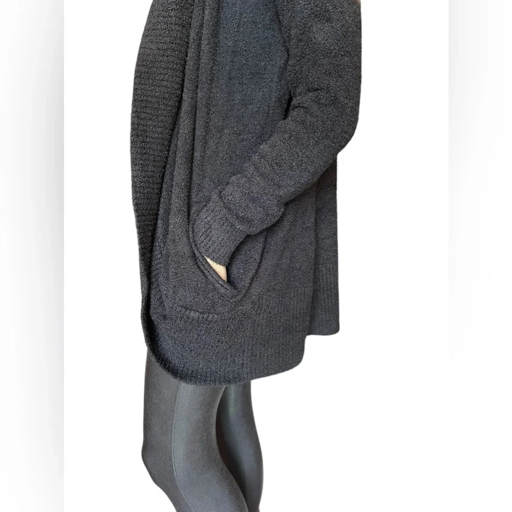 Barefoot Dreams Womens Cardigan CozyChic Lite Circle Black Size XS/S - Picture 8 of 14